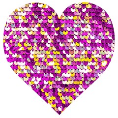 Funky Sequins Wooden Puzzle Heart by essentialimage