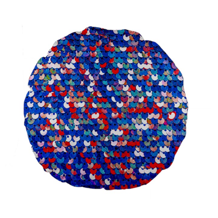 Funky Sequins Standard 15  Premium Flano Round Cushions