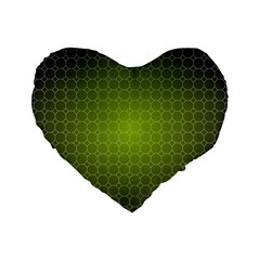 Hexagon Background Plaid Standard 16  Premium Flano Heart Shape Cushions by Mariart