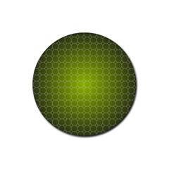 Hexagon Background Plaid Rubber Round Coaster (4 Pack) 