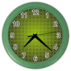 Hexagon Background Plaid Color Wall Clock