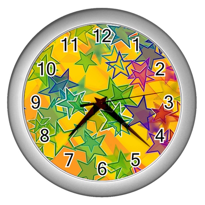 Star Homepage Abstract Wall Clock (Silver)
