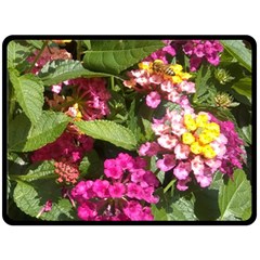 Summer Lantana W Bee Fleece Blanket (large)  by Riverwoman