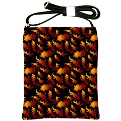 Abstract Flames Pattern Shoulder Sling Bag by bloomingvinedesign