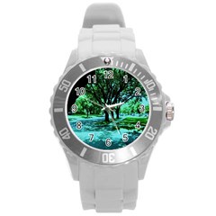 Hot Day In Dallas 5 Round Plastic Sport Watch (l) by bestdesignintheworld