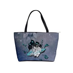 Sport, surfboard with flowers and fish Classic Shoulder Handbag