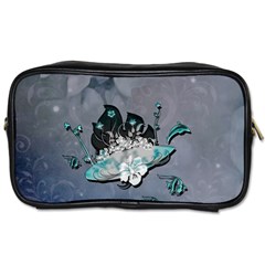 Sport, surfboard with flowers and fish Toiletries Bag (One Side)