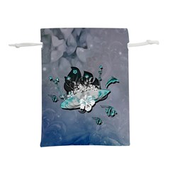 Sport, surfboard with flowers and fish Lightweight Drawstring Pouch (L)