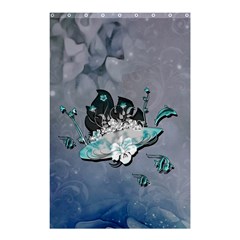 Sport, surfboard with flowers and fish Shower Curtain 48  x 72  (Small) 