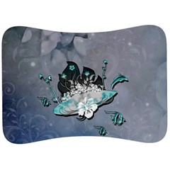 Sport, surfboard with flowers and fish Velour Seat Head Rest Cushion