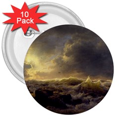 Andreas Achenbach Sea Ocean Water 3  Buttons (10 Pack) 