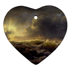 Andreas Achenbach Sea Ocean Water Heart Ornament (two Sides)