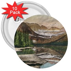 Glacier National Park Scenic View 3  Buttons (10 Pack) 