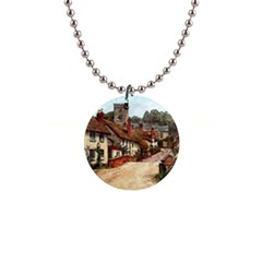 East Budleigh Devon Uk Vintage Old 1  Button Necklace