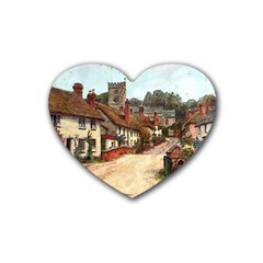 East Budleigh Devon Uk Vintage Old Rubber Coaster (heart) 