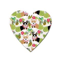 Corgis Pattern Heart Magnet