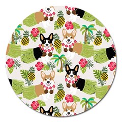 Corgis Pattern Magnet 5  (round)