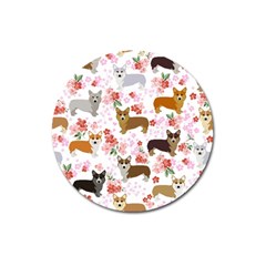 Corgis Corgi Pattern Magnet 3  (round)