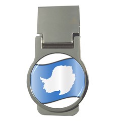 Waving Proposed Flag Of Antarctica Money Clips (round) 