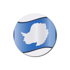 Waving Proposed Flag Of Antarctica Rubber Coaster (round)  by abbeyz71