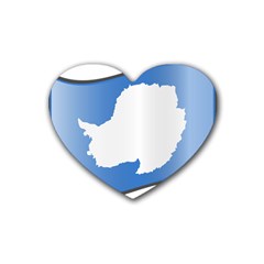 Waving Proposed Flag Of Antarctica Rubber Coaster (heart)  by abbeyz71