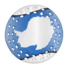 Waving Proposed Flag Of Antarctica Ornament (round Filigree) by abbeyz71