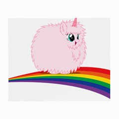 Pink Fluffy Unicorns Dancing On Rainbows Drawing Small Glasses Cloth (2 Sides)