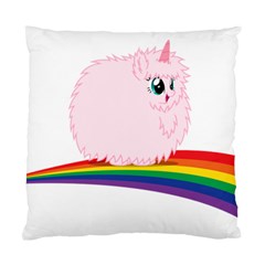 Pink Fluffy Unicorns Dancing On Rainbows Drawing Standard Cushion Case (two Sides) by Sudhe