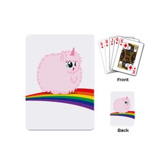 Pink Fluffy Unicorns Dancing On Rainbows Drawing Playing Cards Single Design (mini)