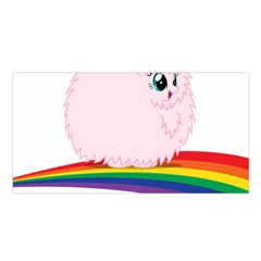 Pink Fluffy Unicorns Dancing On Rainbows Drawing Satin Shawl