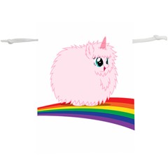 Pink Fluffy Unicorns Dancing On Rainbows Drawing  Lightweight Drawstring Pouch (xl) by Sudhe