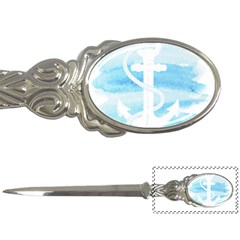 Anchor Watercolor Painting Blue Letter Opener