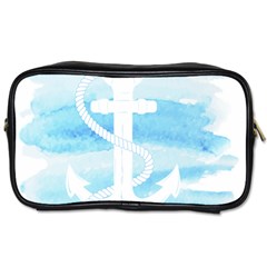 Anchor Watercolor Painting Blue Toiletries Bag (one Side) by Sudhe