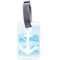 Anchor Watercolor Painting Blue Luggage Tag (one Side) by Sudhe