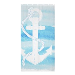 Anchor Watercolor Painting Blue Shower Curtain 36  X 72  (stall)  by Sudhe