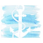 Anchor Watercolor Painting Blue Double Sided Flano Blanket (Medium)  60 x50  Blanket Back