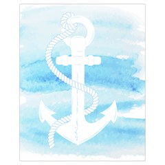 Anchor Watercolor Painting Blue Drawstring Bag (small) by Sudhe