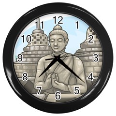 Borobudur Temple Wall Clock (black) by Sudhe