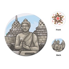 Borobudur Temple Playing Cards Single Design (round)