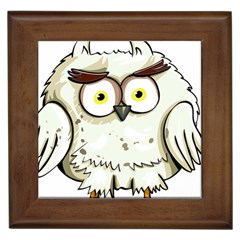 Owl Bird Eyes Cartoon Good Framed Tile