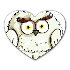 Owl Bird Eyes Cartoon Good Heart Mousepads