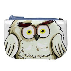 Owl Bird Eyes Cartoon Good Large Coin Purse by Sudhe