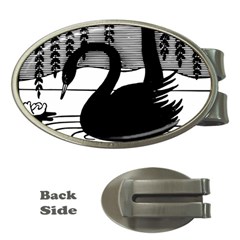 Vintage Swan Bird Nature Water Money Clips (oval) 