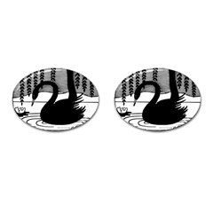 Vintage Swan Bird Nature Water Cufflinks (oval)