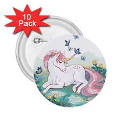 Illustration Vector Unique Unicorn 2 25  Buttons (10 Pack) 