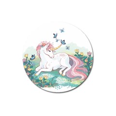 Illustration Vector Unique Unicorn Magnet 3  (round)