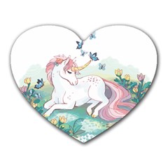 Illustration Vector Unique Unicorn Heart Mousepads