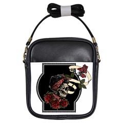 Skull Rose Fantasy Dark Flowers Girls Sling Bag