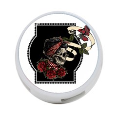 Skull Rose Fantasy Dark Flowers 4-port Usb Hub (two Sides) by Sudhe
