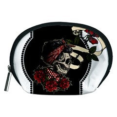 Skull Rose Fantasy Dark Flowers Accessory Pouch (medium) by Sudhe